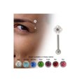 thumbnail image 1 of Bague Sourcils Design Fleur avec CZ Gems, 1 of 5