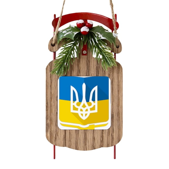 CafePress - Bendera Ukraina - Sled Ornament