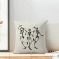thumbnail image 4 of Halloween Pillow Covers 18x18 Set of 2, Skull Skeleton Halloween Decorative Throw Pillows Linen Vintage Farmhouse Halloween Cushion Covers for Sofa Couch Outdoor Home Decor, 4 of 6