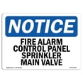 thumbnail image 1 of SignMission OS-NS-A-1218-L-12523 12 x 18 in. OSHA Notice Sign - Fire Alarm Control Panel Sprinkler Main Valve, 1 of 1