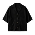 thumbnail image 4 of Men's Cuban Camp Collar Short Sleeve Button Down Casual Summer Beach Shirt with Pockets, 4 of 8