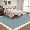 thumbnail image 4 of Garvee 10'x14' Modern Bordered Area Rug Geometric Carpet with Non Slip Backing, Contemporary Cross Motifs Dot Rug Washable Rug for Living Room Bedroom Home Decor, Blue, 4 of 10