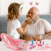 Sendida Kids Makeup Kit for Girl, 66 Pcs Real Washable Makeup Set for Little Girls Play Makeup Toy Beauty Set Birthday Gift Age 3 4 5 6 7 8 9+ Year Old Kids Toddler Gifts