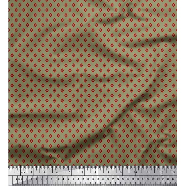 Soimoi Velvet Fabric Diamond Shirting Fabric Prints by Yard 58 Inch Wide