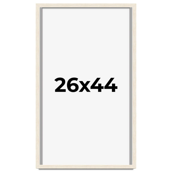 26x44 Shadow Box Frame White | 1.125 Inches Deep Real Wood Rustic Shadowbox Display Frame | UV