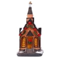 thumbnail image 3 of LNGOOR 1Pc Christmas House with LED Light Resin Party Ornament, 3 of 5