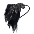 thumbnail image 1 of Diadema de plumas vintage, tocado estilo charlestón, banda para el pelo con forma de bola, 1 of 6