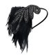 thumbnail image 1 of Diadema de plumas vintage, tocado estilo charlestón, banda para el pelo con forma de bola, 1 of 6