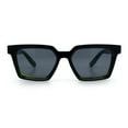 thumbnail image 3 of Locs Retro Beveled Frame Horn Rim Rectangle Gangster Sunglasses Black Green - Black, 3 of 7
