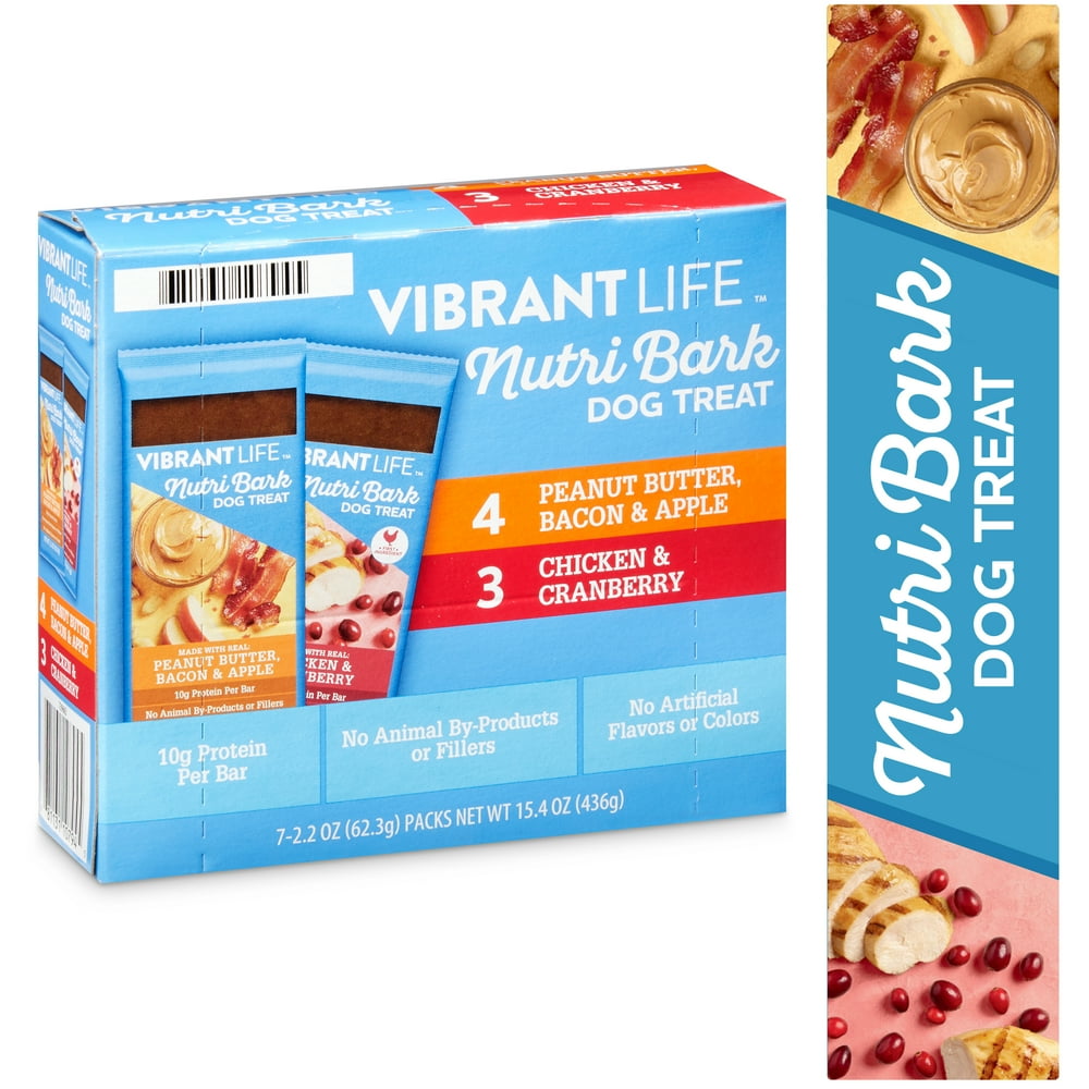 Vibrant Life Speciality NutriBark Dog Treat Bars Variety Pack, Peanut