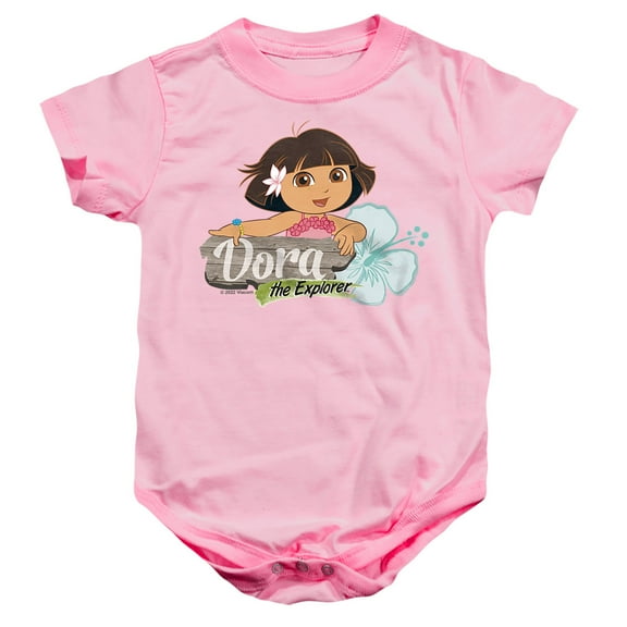 Popfunk Dora The Explorer Tropical Flower Unisex Infant Snap Suit for Baby, Pink, Small