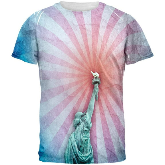 4th of July Spirit Of Liberty Statue All Over Mens T Shirt Multi LG