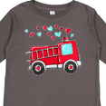 thumbnail image 4 of Inktastic Valentine Fire Truck with Hearts Boys or Girls Long Sleeve Toddler T-Shirt, 4 of 5