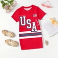 thumbnail image 4 of Grblisyd Red White and Blue Dress for Girls Patriotic Short Sleeve Crewneck A Line Dresses Independence Day 250 Anniversary USA Flag Outfits, 4 of 6
