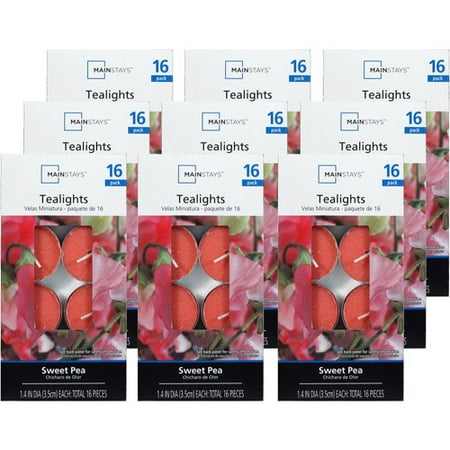 Mainstays 144-Piece Teallights Candle Sweet Pea, Pink