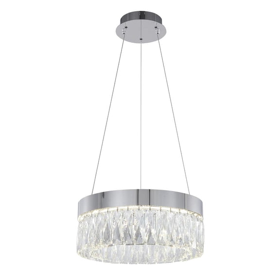 Bethel International LED Chandelier Chrome Stainless Steel & Crystal