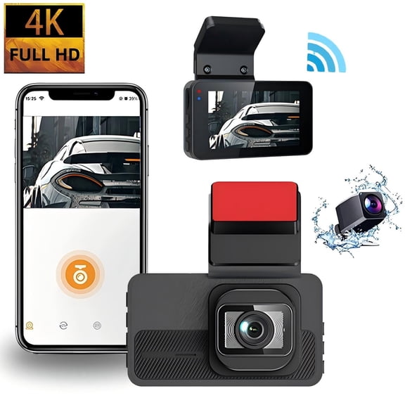BN-LINK 4K Dual Dash Cam Front and Rear, Free 32GB Card Included, WiFi & ADAS Dash Camera for Cars, 170°Wide Angle, Super Night Vision, Loop Recording, G-Sensor, 24 Hours Parking Monitor