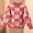 thumbnail image 4 of XAOWF Toddler Kids Girls Thickened Sweaters Fashion Lattice Long Sleeve Bulky Yarn Casual Knitwear Daily Wear Leisure Stylish Tops 4-5 Years, 4 of 8