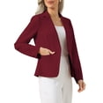 thumbnail image 4 of INSPIRE CHIC Women's Business Blazer Lapel Collar Long Sleeve Work Office Suit Jacket M Dark Red, 4 of 5