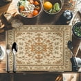 thumbnail image 6 of Classic Floral Bohemian Placemats Set of 4 Washable Table Mats for Kitchen Dining Table, Cotton Linen Place Mats for Indoor Outdoor Parties Holiday Decoration, Geometric Borders, 6 of 6
