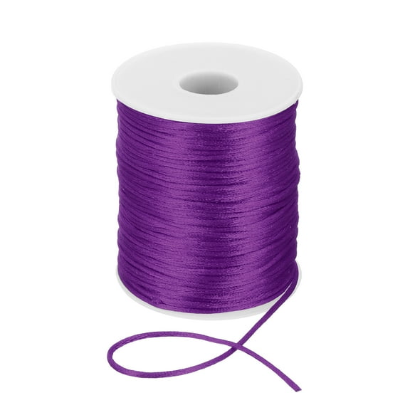 Uxcell 2mm x 110 Yard Nylon String Cord Beading Satin String for Jewelry Making Red-Violet