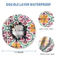 thumbnail image 3 of Shower Caps,Yellow Ethnic Floral Pattern Waterproof Shower Cap for Women 4 Pieces,Double Reusable Hair Cover for Shower PEVA Elastic Stretch Hem, 3 of 7