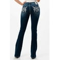 thumbnail image 3 of Grace in LA Women's Western Steer Head Feather Embellished Bootcut Stretch Jeans (30), 3 of 3