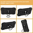 thumbnail image 6 of for iPhone 7, iPhone 8, iPhone SE 2020 Case with Ring Stand, Heavy Duty Military Grade Rugged Shockproof Silicone Rubber Magnetic Kickstand Holder Case for Women Girls For iPhone 7/8/SE 2020, Black, 6 of 8