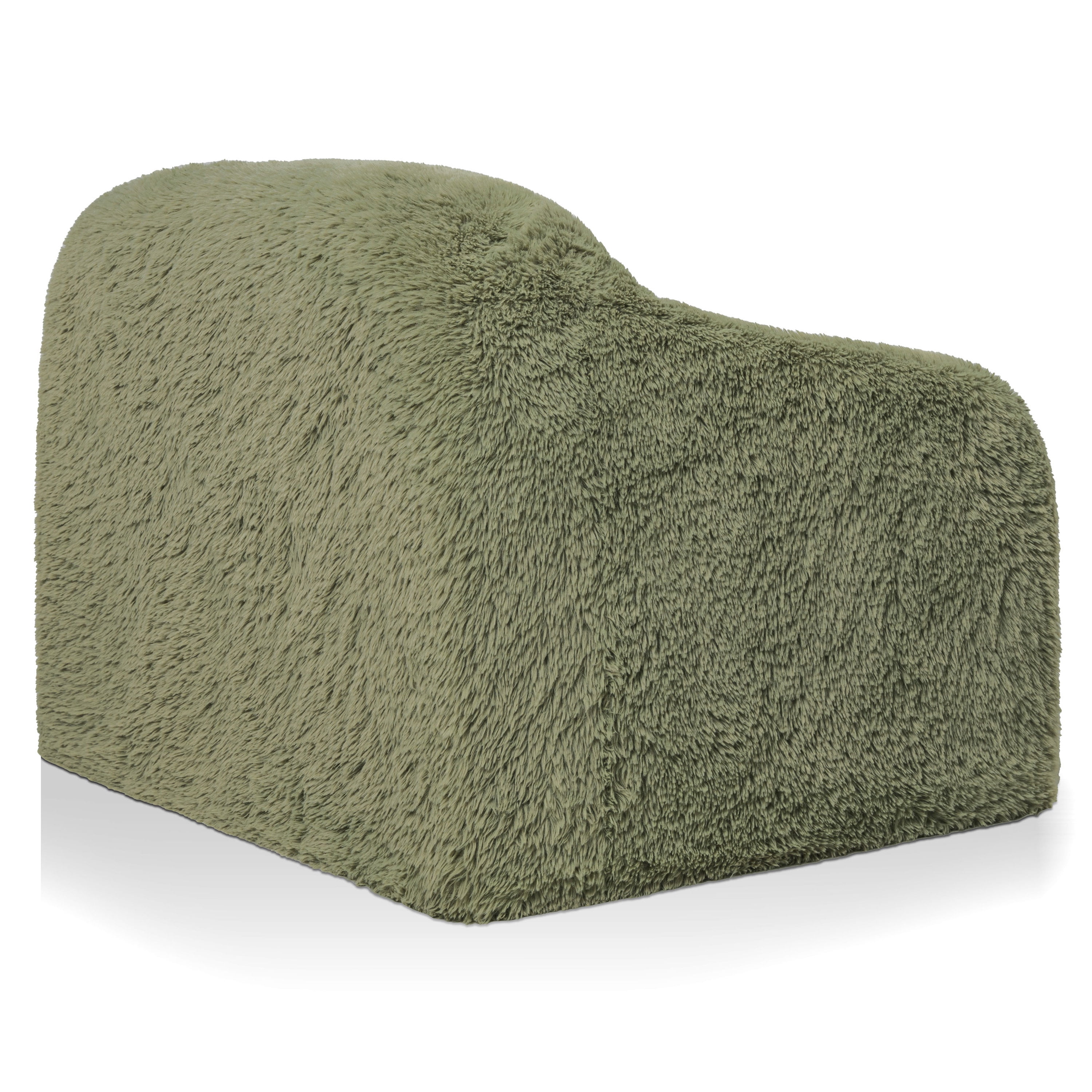Furniture of America Pommy Modern Faux Fur Compressed Arm Chair, Sage Green