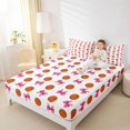 thumbnail image 2 of Manfei Fashion Bow Print Fitted Sheet Full,Basketball Ball Pattern Bed Set,3-Piece,1 Fitted Sheet and 2 Pillowcases, 2 of 6