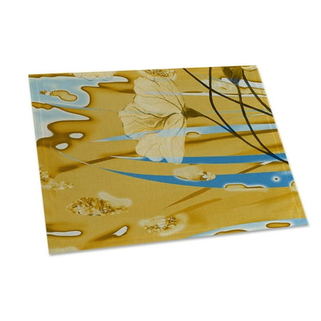 

Wanwan 42x32cm Flower Floral Pattern Placemat Heat Insulation Dining Table Mat Pad