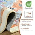 thumbnail image 6 of Balacho Floral Mosaic Boho Patchwork Quilted Faux Wool Area Rug, 5' x 8', Orange, 6 of 8