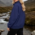 thumbnail image 3 of Women's Windbreaker Jackets without Hood Full Zip Stand Lapel Collar Windproof Waterproof Nylon Fall Coat (L, Navy), 3 of 7