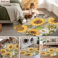 thumbnail image 5 of Round Rugs 3.3 Ft, Farmhouse Sunflowers Non Slip Area Rugs for Kitchen Bedroom Entryway, Rustic Barn Doors Flowers Butterfly Wooden Washable Carpet Runner Rug Floor Mats for Bedroom Home Decor, 5 of 8