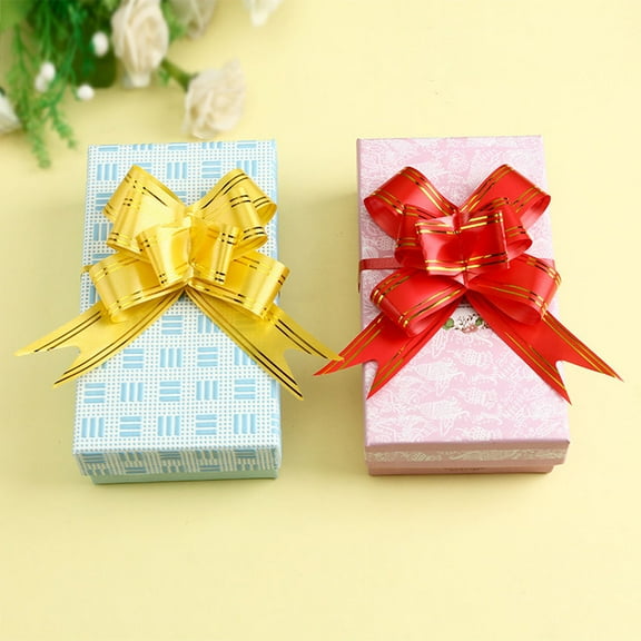 WHAMVOX  20 PCS Pull Bows for Christmas Gift Knot Ribbon Wrap Car Decor Yellow