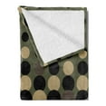 thumbnail image 2 of Olive Green Soft Flannel Fleece Blanket, Retro Style Pattern with Geometric Circles Dotted Design Abstract Composition, Cozy Plush for Indoor and Outdoor Use, 50" x 60", Multicolor, by Ambesonne, 2 of 5