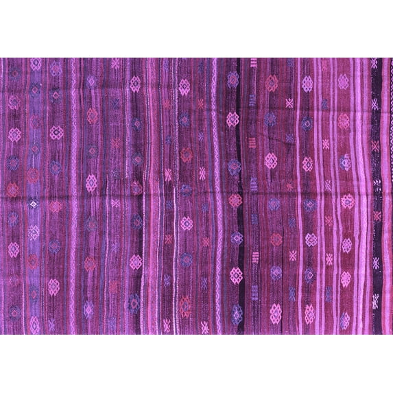 Ahgly Company Indoor Rectangle Abstract Purple Contemporary Area Rugs, 7' x 9'