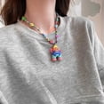 thumbnail image 4 of Collar de cuentas de colores, sencillo, moderno y ligero de lujo para mujer, estilo hip hop, estilo frío, cadena de clavícula apilada, 4 of 6
