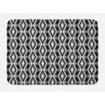 thumbnail image 1 of Abstract Bath Mat, Diamond Pattern Monochrome Rhombus Shapes in Continuous Pattern Art, Plush Bathroom Decor Mat with Non Slip Backing, 29.5" X 17.5", White and Charcoal Grey, by Ambesonne, 1 of 2