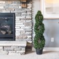 thumbnail image 6 of Vickerman 4' Artificial Green Boxwood Double Spiral Topiary, Black Plastic Pot., 6 of 6