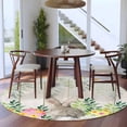 thumbnail image 4 of Easter Bunnies Round Rug 8ft Washable Circle Rugs Non Slip Spring Eucalyptus Easter Eggs Gray Wooden Large Area Rug Indoor Floor Carpet for Bedroom Kitchen Living Room Home Office Dining Room Nursery, 4 of 8