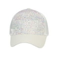 thumbnail image 2 of Top Headwear Fashion Rhinestone Glitter High Bun Ponytail Baseball Cap - White, 2 of 3