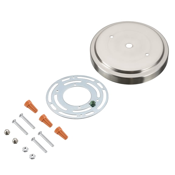 Aspen Creative 21509-31, Brushed Nickel Transitional Chandelier Fixture Canopy Kit w/Universal Cross Bar, 5-1/8" Diameter, 7/16" Center Hole