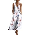 thumbnail image 2 of Neewe Womens Summer Casual Maxi Dresses 2026 Sleeveless Long Dresses Print V Neck Loose Sundresses with Side Split Pockets, 2 of 8