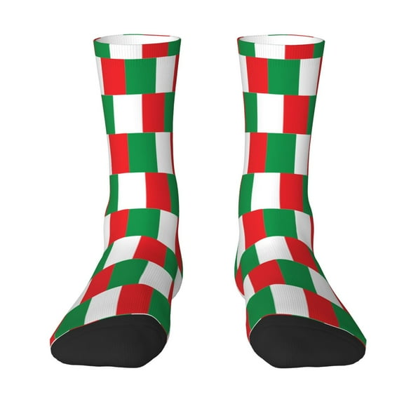 Womens Funny Socks Italian Flag Printed Patterned Socks Novelty Socks