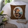 thumbnail image 3 of Carolines Treasures 7023PW1414 Long Hair Chocolate and Cream Dachshund Fabric Decorative Pillow  14Hx14W multicolor, 3 of 4