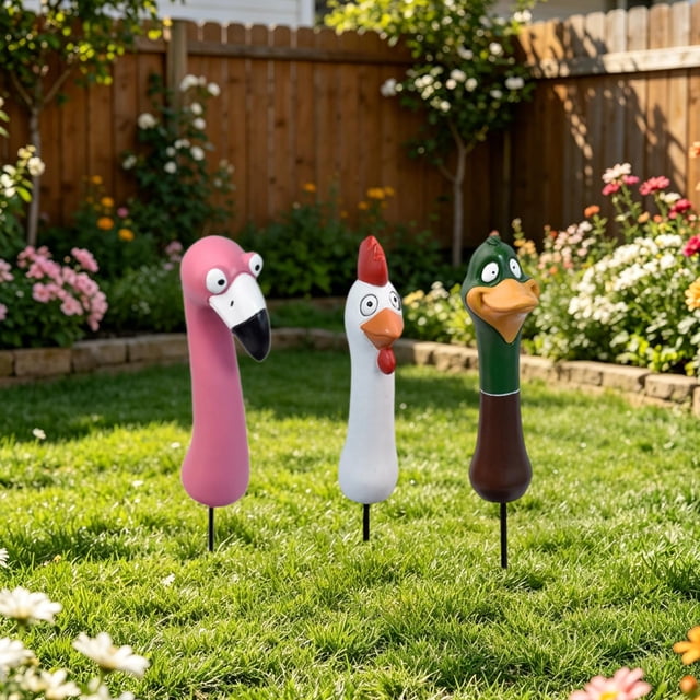 3 Estacas Decorativas Para Jardín, Adorno Con Forma De Pájaro Para Camino, Jardín O Cerca.