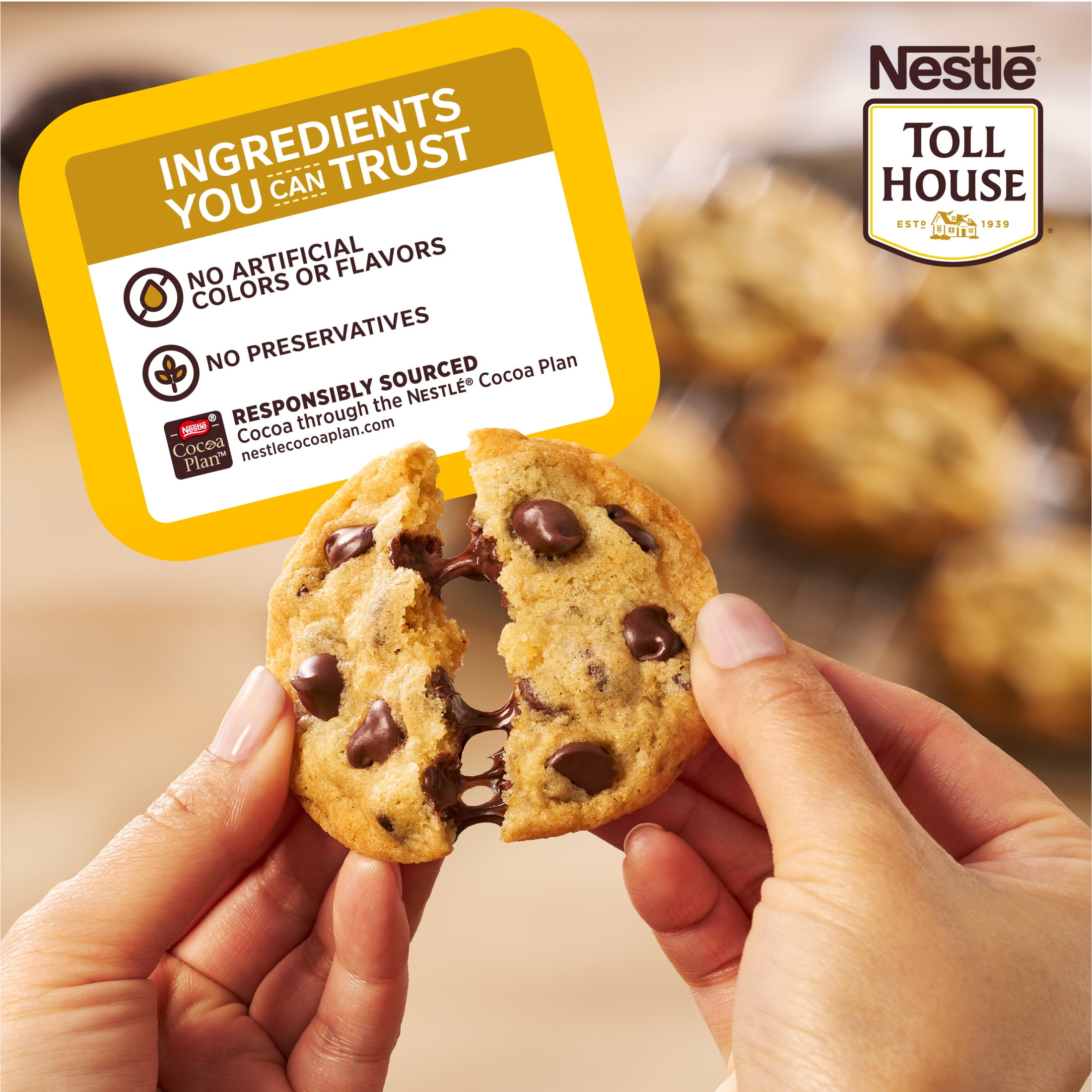 Nestle Toll House Tube of Chocolate Chip Cookie Dough, Makes 30 Cookies, 30 oz