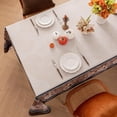 thumbnail image 2 of Nappe Rectangulaire d'Automne 60 x 84 Pouces, Nappe de Citrouille de Récolte d'Automne de l'Action de Grâce, Nappe Résistante aux Taches Lavable pour Salle à Manger, Fête, Décoration de Vacances - Rouille et Beige, 2 of 5