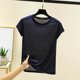 thumbnail image 2 of Camisas de Manga Corta para las Mujeres Casual Color Sólido Suelto V-Cuello Blusa de Verano, Moda Poliéster Top para las Mujeres, Mano Lavado Primavera Y Verano Desgaste, 2 of 6